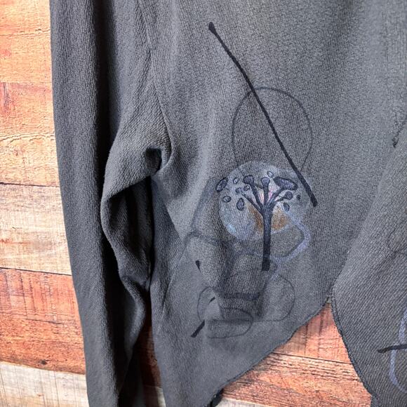 Barclay Gray Lagenlook Hand Printed Boho Short Shrug One Size - Picture 3 of 13